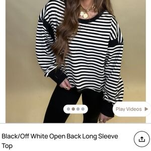 Rae Mode Striped Black and White Long Sleeve Top